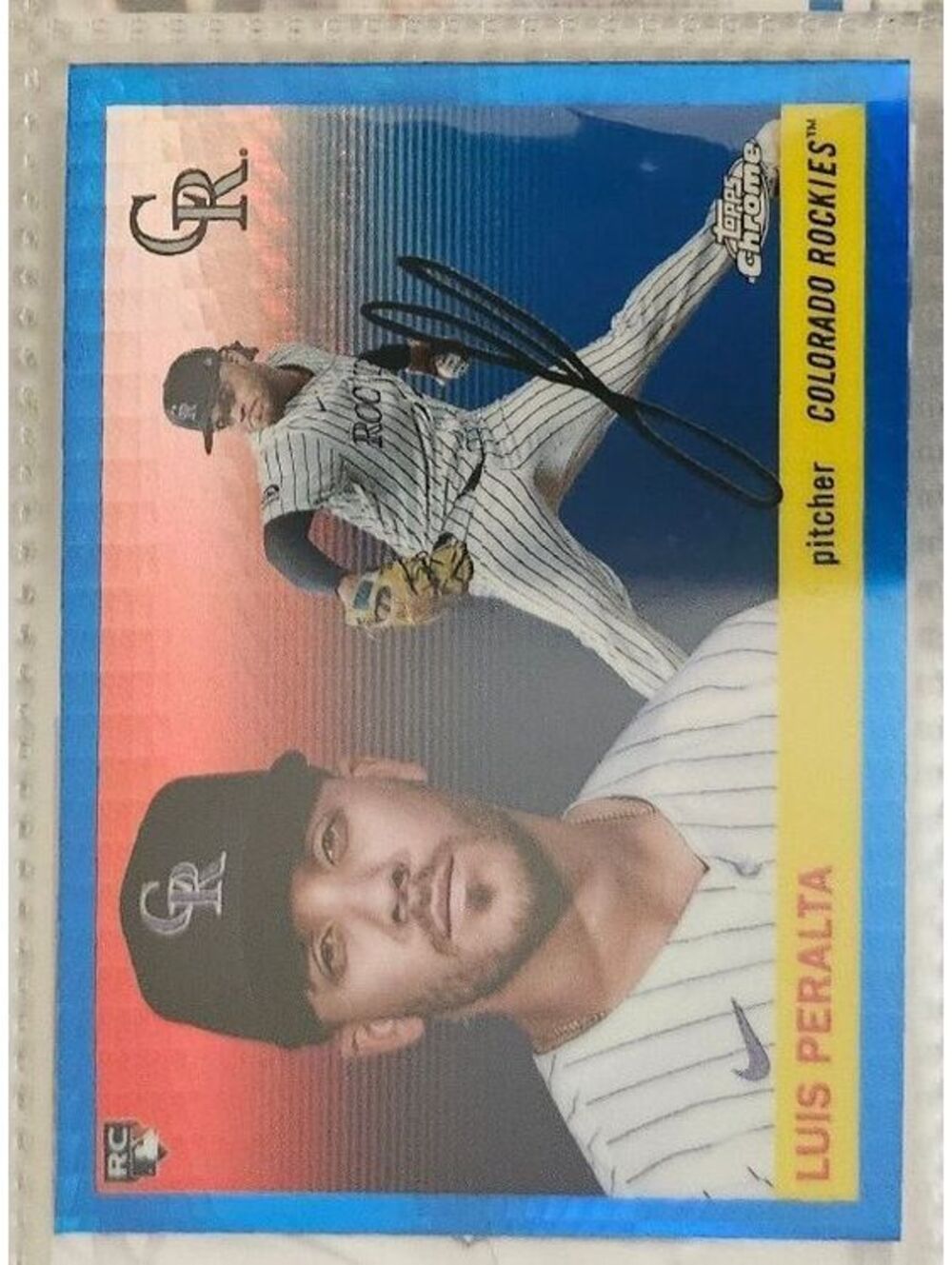 Luis Peralta [Blue Prism] #237 2025 Topps Chrome Platinum- RC - Colorado Rockies